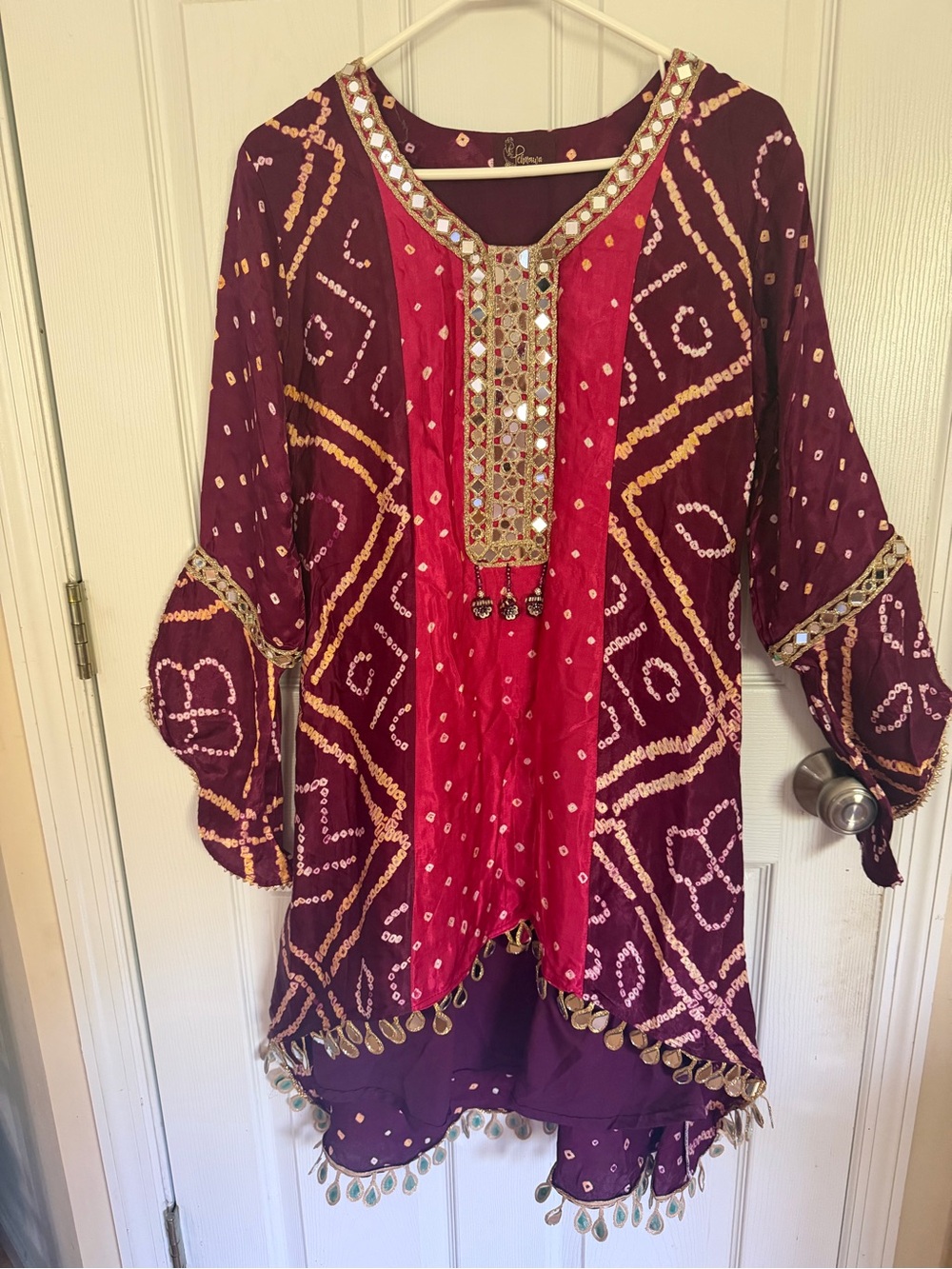 Womens gajji silk kurti palazzo set